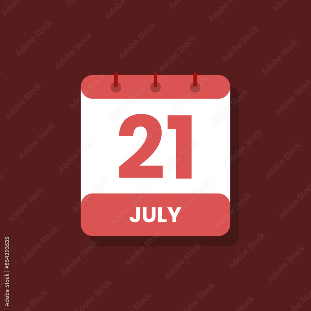 Fototapeta premium Calendar date month icon flat july vector