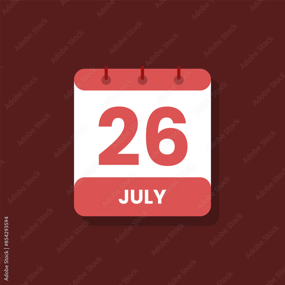 Calendar date month icon flat july vector Calendar date month icon flat july vector