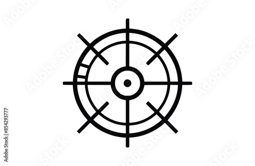 Black Crosshairs icon isolated on white background. Beautiful Crosshairs icon.