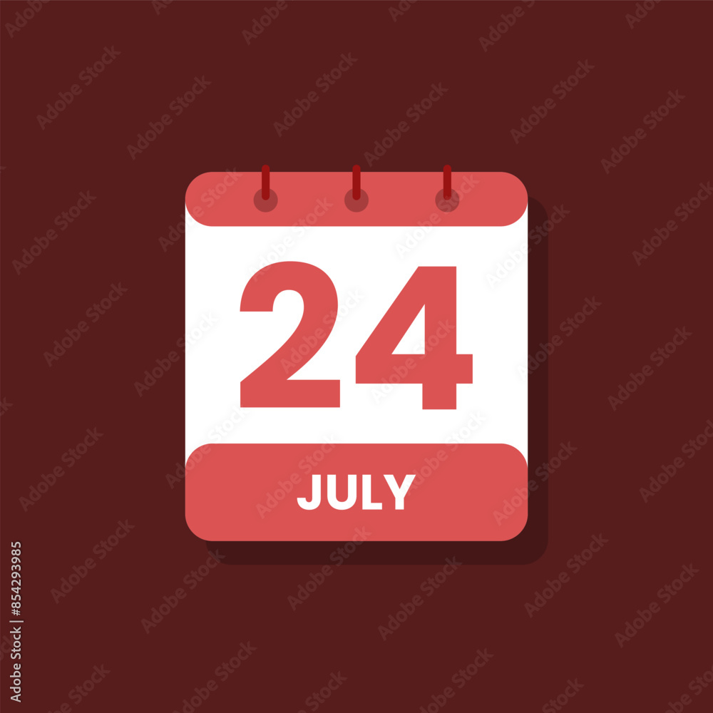 Calendar date month icon flat july vector Calendar date month icon flat july vector