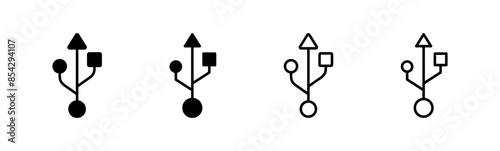 Usb icon set. Flash disk icon vector
