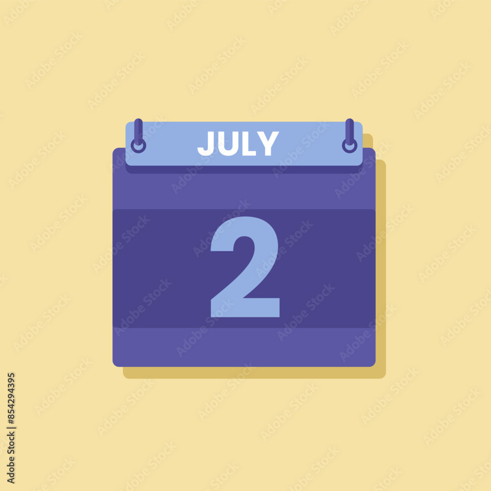 Calendar date month icon flat july vector Calendar date month icon flat july vector