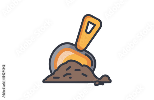 Colorful dig icon isolated on white background.