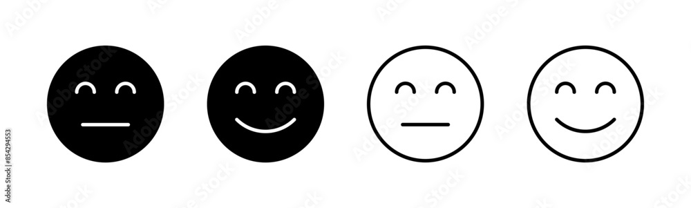 Obraz premium smile icon set. smile emoticon icon. feedback