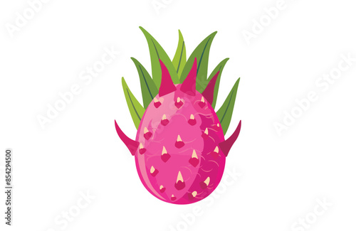 Colorful dragon fruit icon isolated on white background.