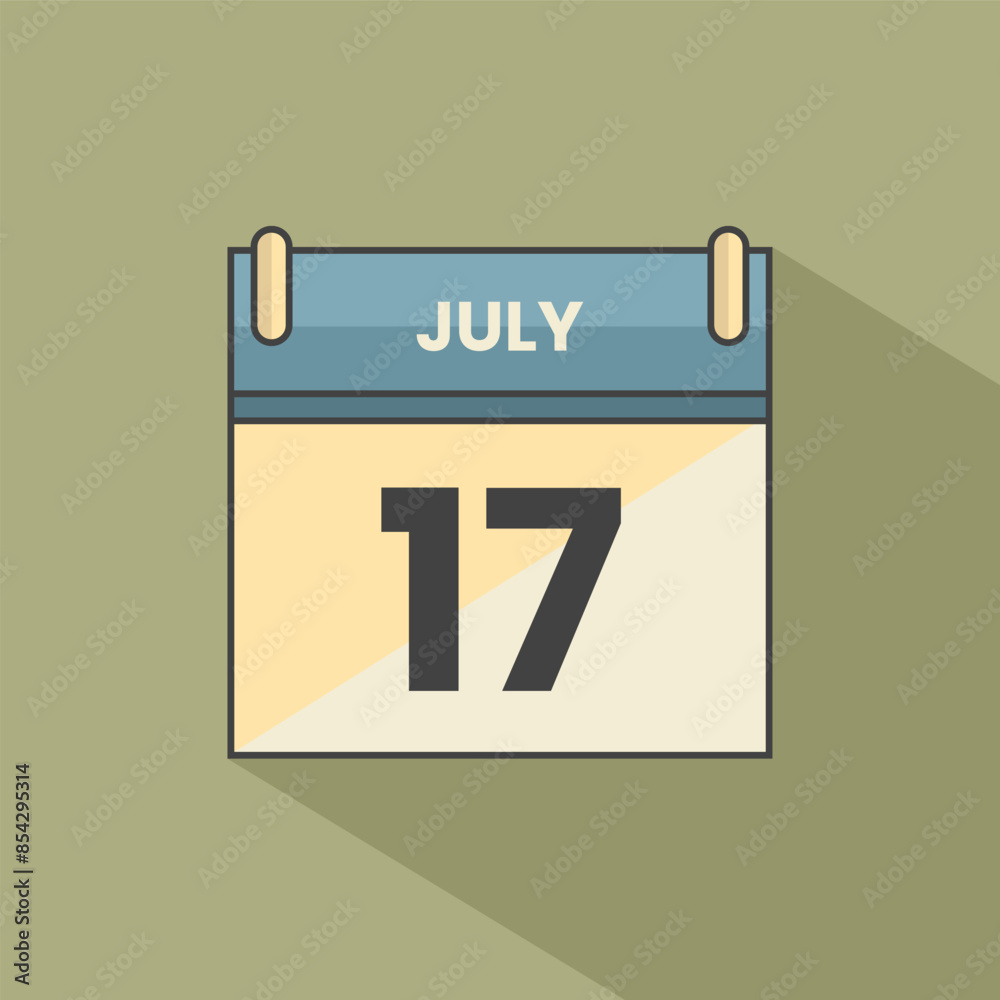 Calendar date month icon flat july vector Calendar date month icon flat july vector