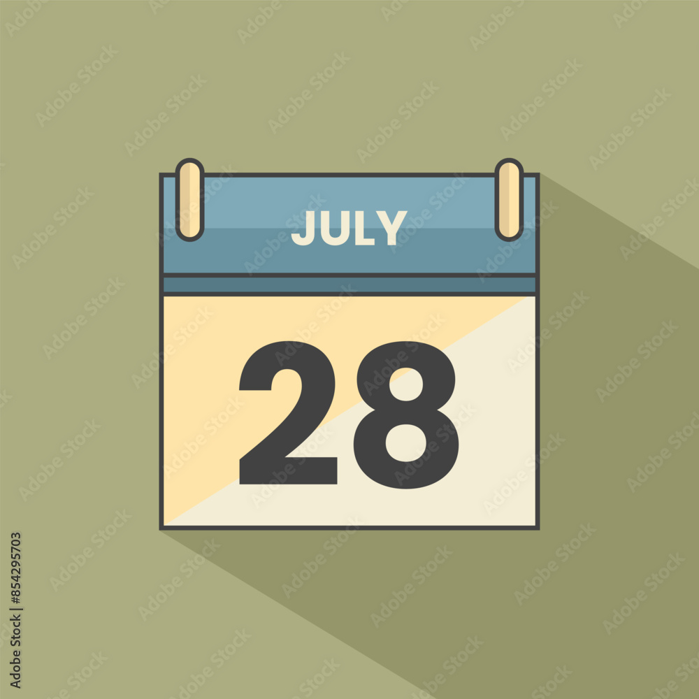 Calendar date month icon flat july vector Calendar date month icon flat july vector