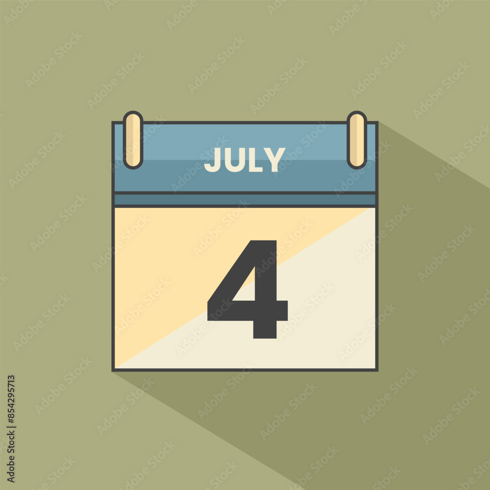 Calendar date month icon flat july vector Calendar date month icon flat july vector
