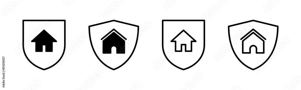 Home insurance icon set. home protection icon Home insurance icon set. home protection icon