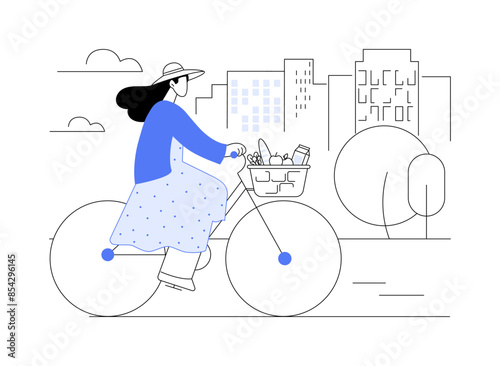 City bike isolated cartoon vector illustrations.