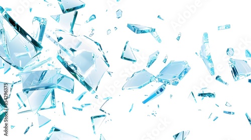 Broken glass on a white background, vector 