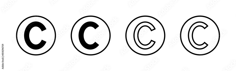 Copyright icon set. copyright symbols