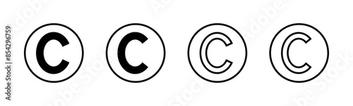 Copyright icon set. copyright symbols