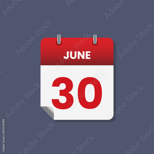 Calendar date month icon flat june vector