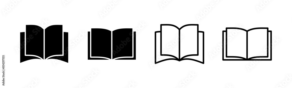 Book icon set. open book icon vector. ebook icon Book icon set. open book icon vector. ebook icon