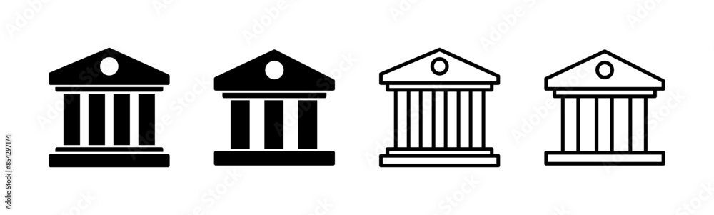 Bank icon set. bank vector icon, museum, university Bank icon set. bank vector icon, museum, university