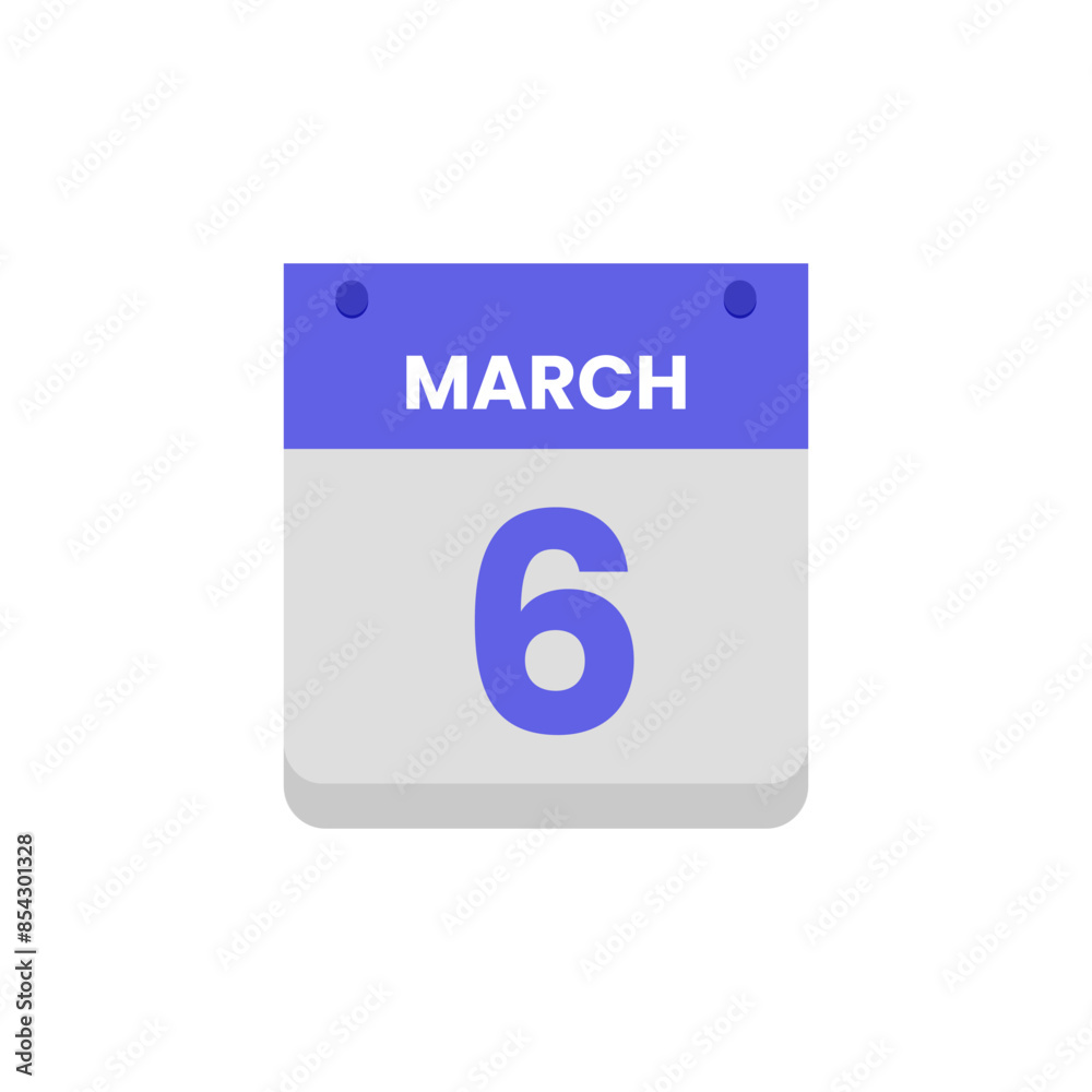 Calendar date month icon flat march vector Calendar date month icon flat march vector