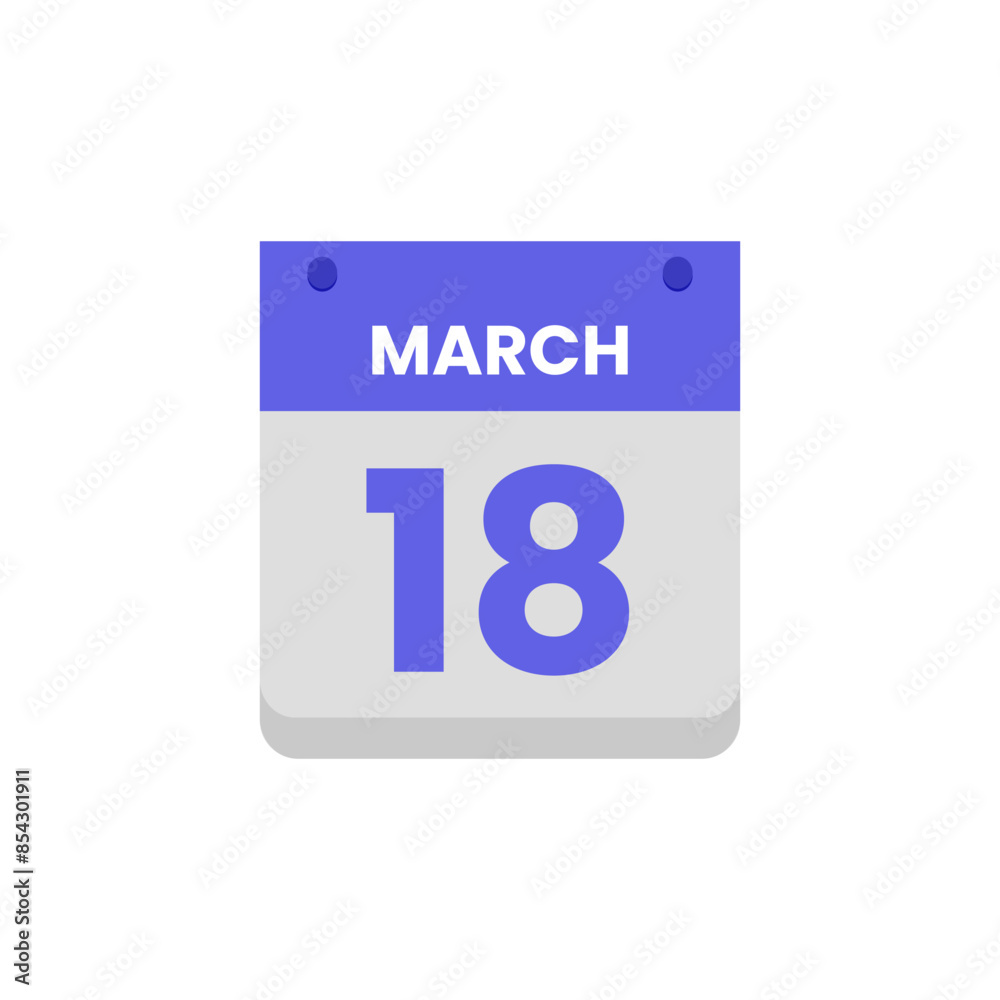 Calendar date month icon flat march vector Calendar date month icon flat march vector