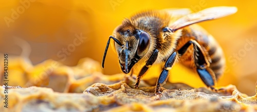 Wallpaper Mural A bee is on a honeycomb Torontodigital.ca