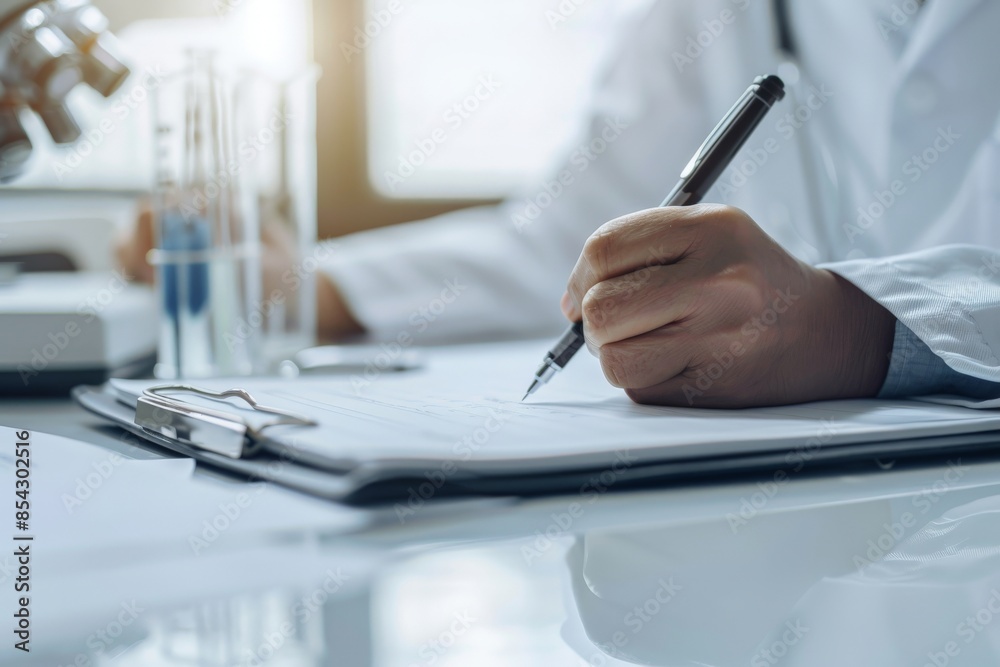 Scientist examining data from experiment, laboratory notebook, precise measurements, research documentation Scientist examining data from experiment, laboratory notebook, precise measurements, research documentation