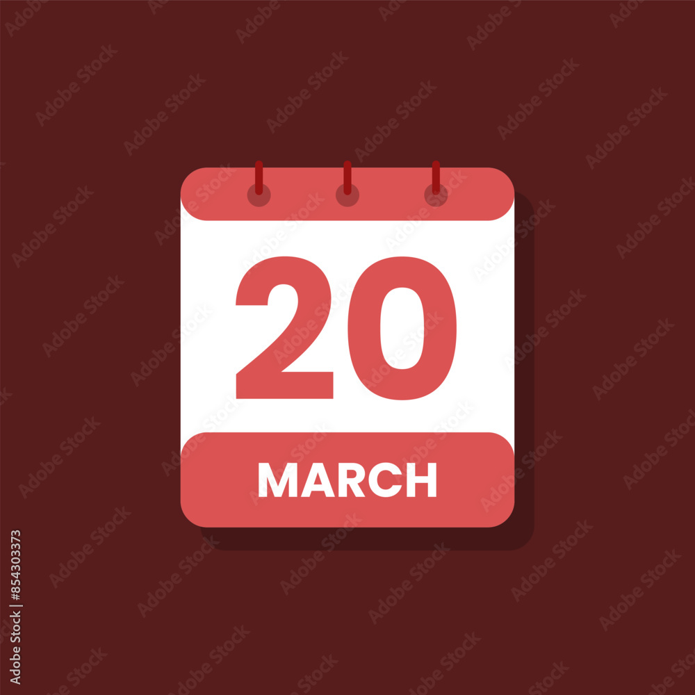 Calendar date month icon flat march vector Calendar date month icon flat march vector