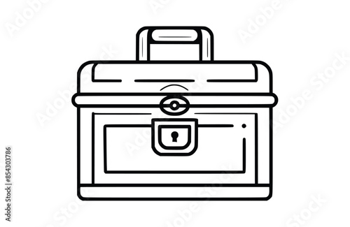 Black cash box icon isolated on white background. Beautiful Cash box icon.