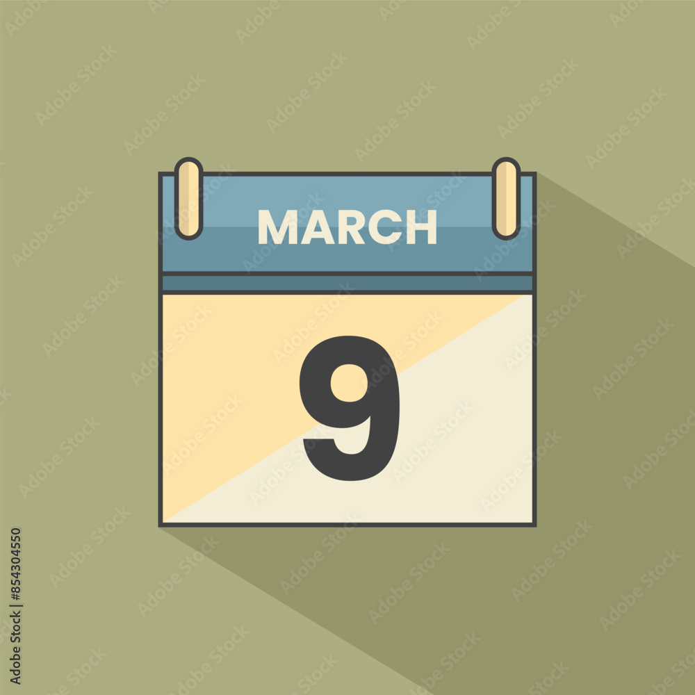 Calendar date month icon flat march vector Calendar date month icon flat march vector
