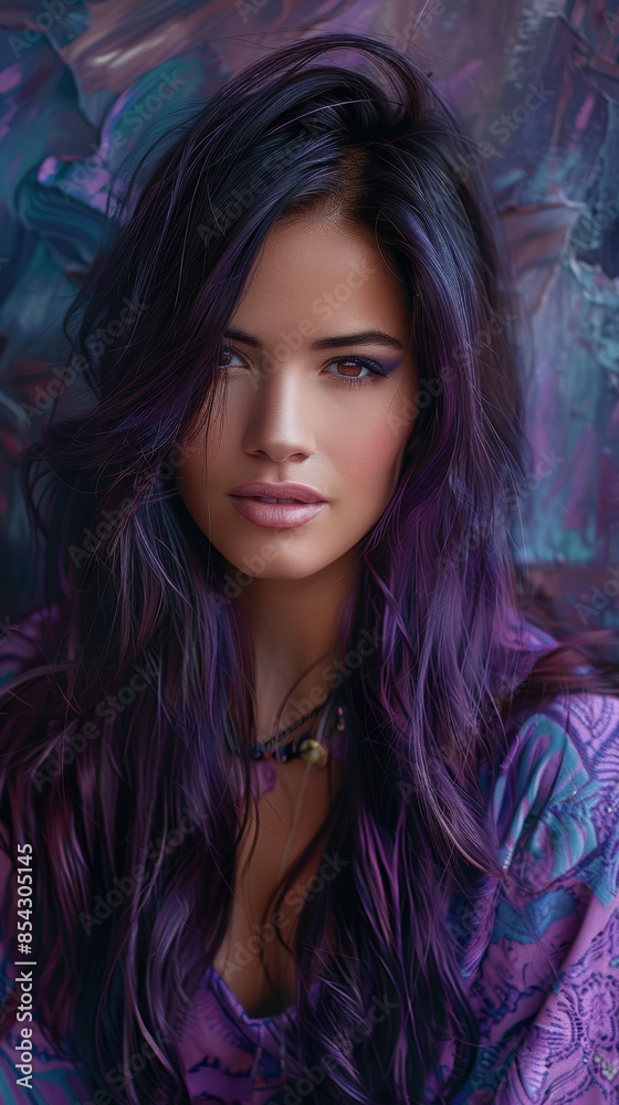 purple haired woman purple haired woman