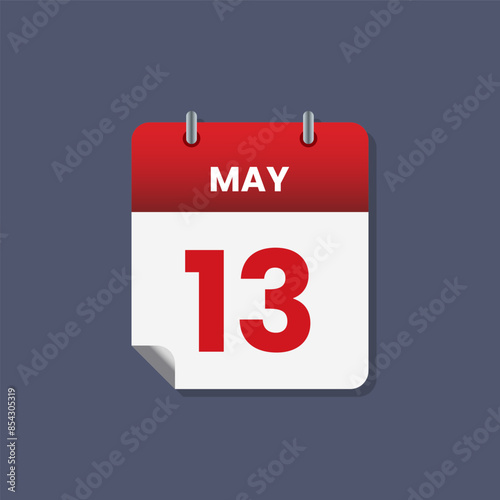 Calendar date month icon flat may vector