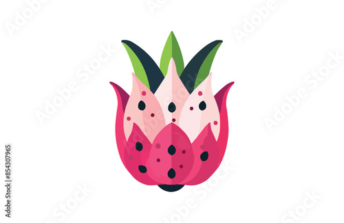 Colorful dragon fruit icon isolated on white background.