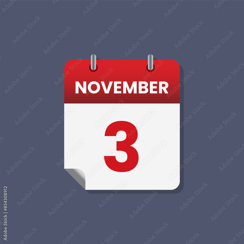 Calendar date month icon flat november vector Calendar date month icon flat november vector