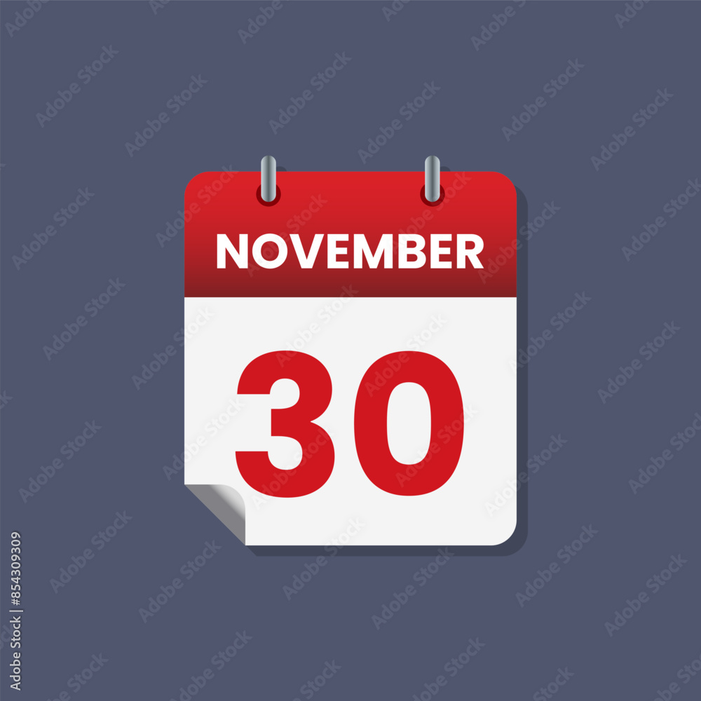 Calendar date month icon flat november vector