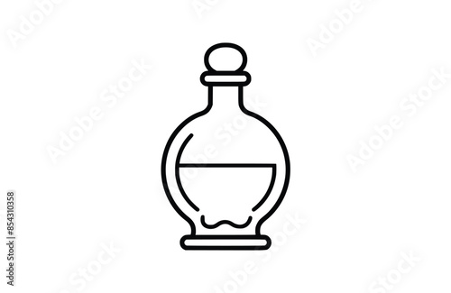 Black flask icon isolated on white background. Beautiful Flask icon.