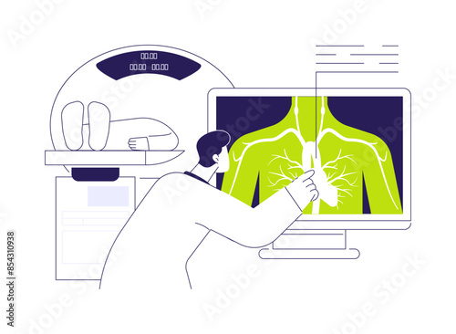 Cardiac MRI abstract concept vector illustration.