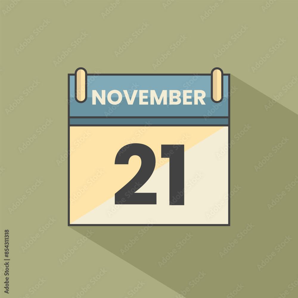 Calendar date month icon flat november vector Calendar date month icon flat november vector