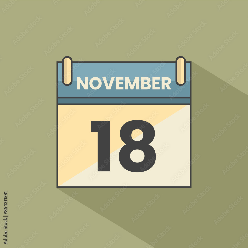 Calendar date month icon flat november vector Calendar date month icon flat november vector