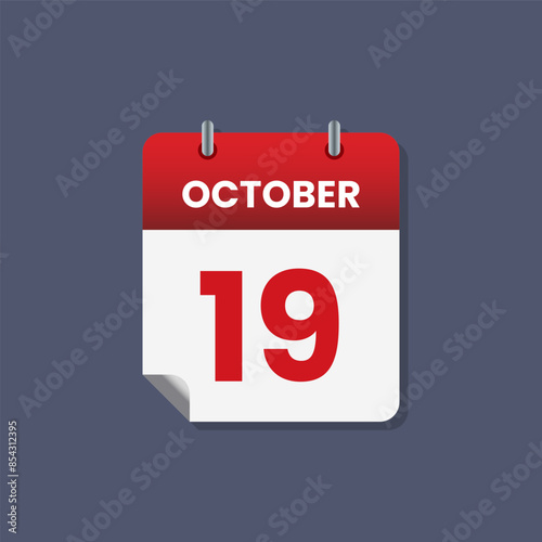 Calendar date month icon flat october vector