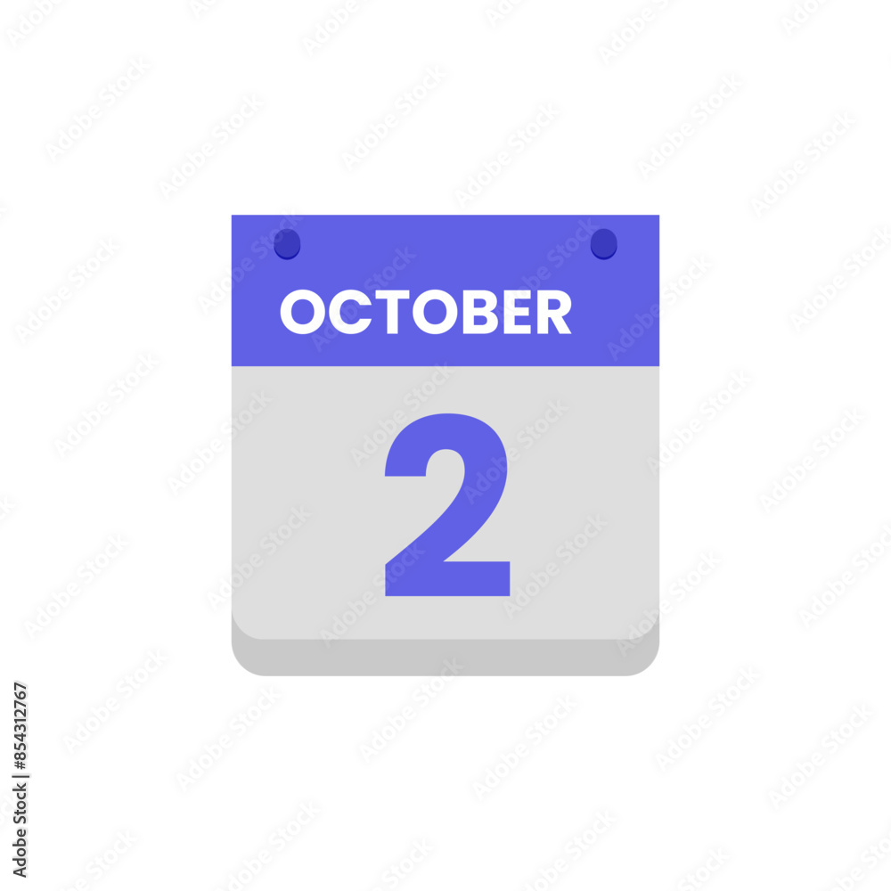 Calendar date month icon flat october vector Calendar date month icon flat october vector