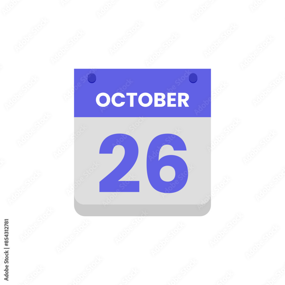 Calendar date month icon flat october vector Calendar date month icon flat october vector