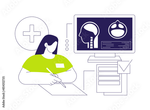 Head and neck radiology abstract concept vector illustration.