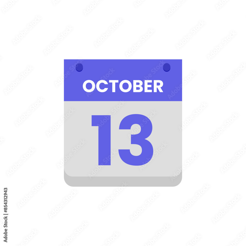 Calendar date month icon flat october vector Calendar date month icon flat october vector