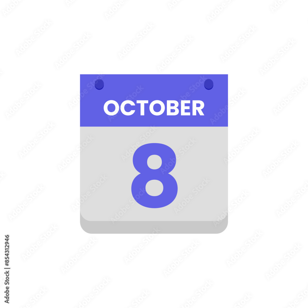 Calendar date month icon flat october vector Calendar date month icon flat october vector
