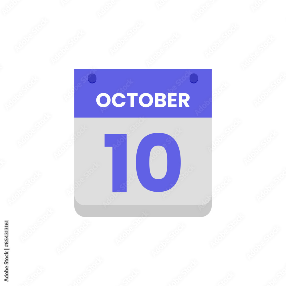 Calendar date month icon flat october vector Calendar date month icon flat october vector