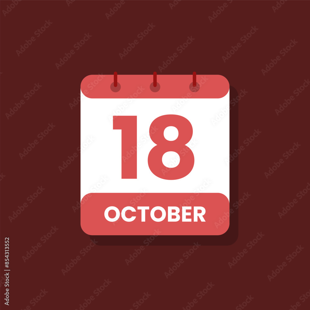 Calendar date month icon flat october vector Calendar date month icon flat october vector