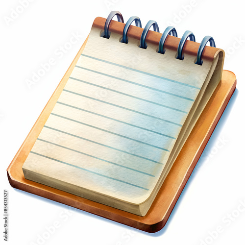 Open Notepad Isolated on White Background
