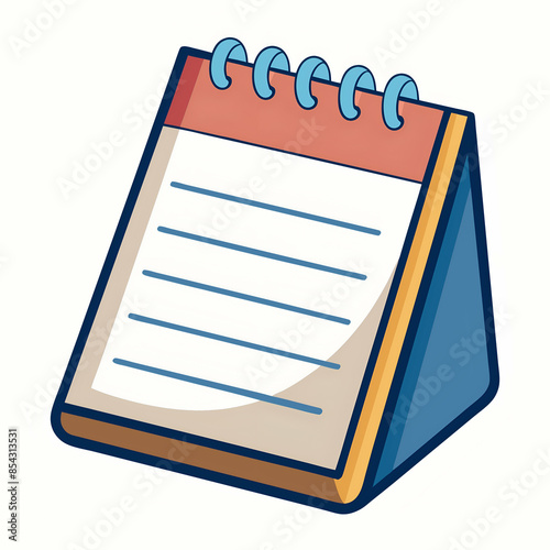 Open Notepad Isolated on White Background