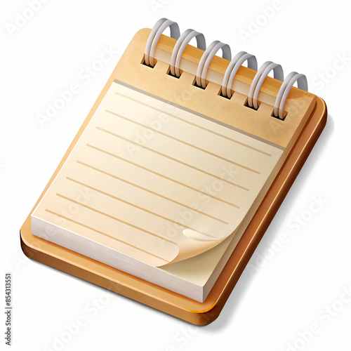 Open Notepad Isolated on White Background