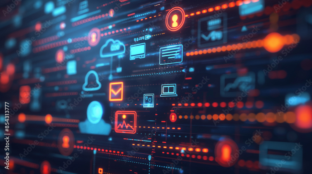 digital marketing online business promotion campaign technology concept with icons on virtual screen, futuristic software technology digital marketing online business promotion campaign technology concept with icons on virtual screen, futuristic software technology