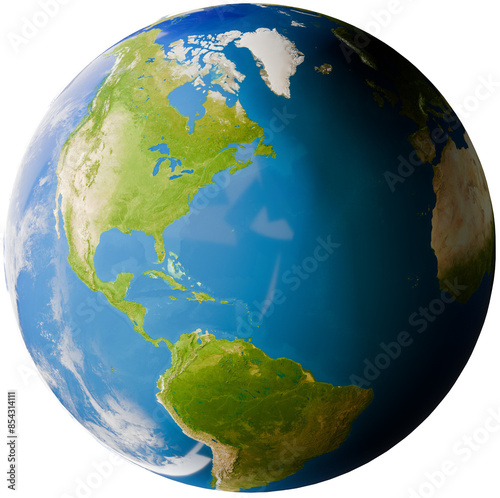 Fototapeta Naklejka Na Ścianę i Meble -  North and South America globe, global, planet earth, 3d-illustration, elements of this image furnished by NASA