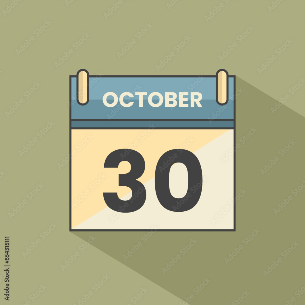 Calendar date month icon flat october vector Calendar date month icon flat october vector